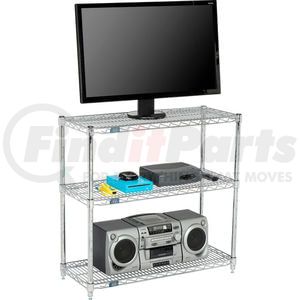 798795 by GLOBAL INDUSTRIAL - Nexel&#174; 24"W x 14"D x 34"H (3) Shelf Media Stand - Chrome