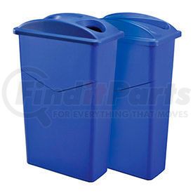 261937 by GLOBAL INDUSTRIAL - Global Industrial&#153; Recycling System For Paper/Bottles & Cans, 46 Gallon, Blue