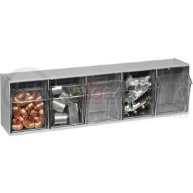 QTB305GY by QUANTUM STORAGE SYSTEMS - Quantum Tip Out Storage Bin QTB305 - 5 Compartments Gray