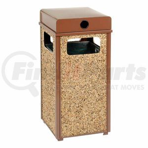 239576BN by GLOBAL INDUSTRIAL - Global Industrial&#153; Stone Panel Trash Weather Urn, Brown 12 Gallon, 13-1/2" Square X 35"H