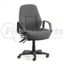 516148GY by GLOBAL INDUSTRIAL - Interion&#174; Task Chair With Mid Back & Fixed Arms, Fabric, Gray