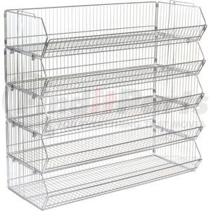 339028 by GLOBAL INDUSTRIAL - Global Industrial&#153; Modular Wire Stacking Bin Basket Rack, 48"W x 20"D x 45"H, 5 Wire Bins