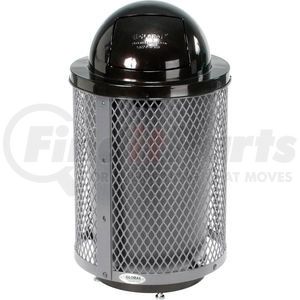 261948GYD by GLOBAL INDUSTRIAL - Global Industrial&#153; Outdoor Diamond Steel Trash Can With Dome Lid & Base, 36 Gallon, Gray