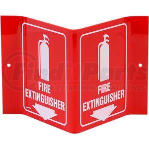 V1FE15A by BRADY - Brady&#174; V1FE15A Fire Extinguisher "V" Sign, 2 Sided, Acrylic, 8"W x 6"H