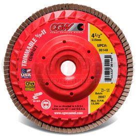 30202 by CGW ABRASIVE - CGW Abrasives 30202 Trimmable Flap Discs with Built in Hub 4-1/2" x 5/8-11" 40 Grit Ceramic