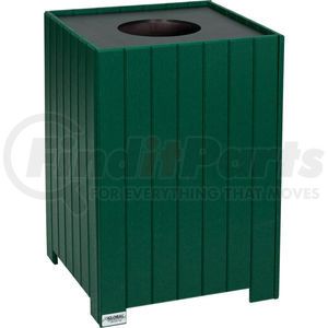 641322GN by GLOBAL INDUSTRIAL - Global Industrial&#153; Recycled Plastic Square Trash Can With Liner, 32 Gallon, Green