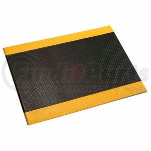 2057009033X4 by APACHE - Apache Mills Diamond Deluxe Soft Foot&#153; Mat 1/2" Thick 3' x 4' Black/Yellow Border