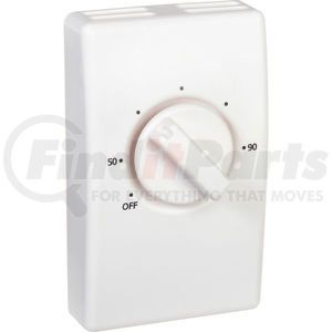 D2022H10BA by TPI - Wall Mount Line Voltage Thermostat Double Pole, White