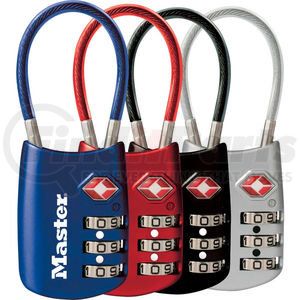 4688D by MASTER LOCK - Master Lock&#174; No. 4688D TSA-Accepted Luggage Combination Padlock 2"W Assorted Colors Price Each