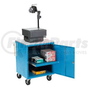 Global Industrial 241659BL Utility Cart Global Industrial® Blue Security Audio Visual Cart 500 Lb. Capacity