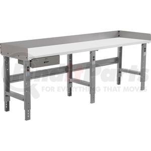 Global Industrial 318735 Workbench Global Industrial 96 x 36 Adj Height Workbench w/Drawer, Plastic Laminate Square Top