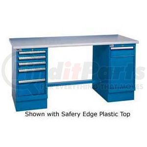 253862 by GLOBAL INDUSTRIAL - 60x30 Square Maple Pedestal Workbench with 4 Drawers & Cabinet