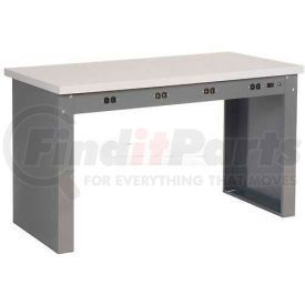 250228 by GLOBAL INDUSTRIAL - Global Industrial&#153; 60"W x 30"D Panel Leg Workbench - Power Apron & ESD Safety Edge Top