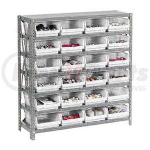 603431WH by GLOBAL INDUSTRIAL - Global Industrial&#153; Steel Shelving with 24 4"H Plastic Shelf Bins Ivory - 36x12x39-7 Shelves