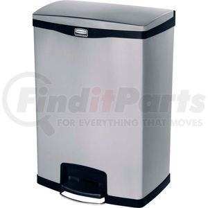 1901999 by RUBBERMAID - Rubbermaid&#174; Slim Jim&#174; 1901999 Stainless Steel Step On Can, Front Step 24 Gallon - Black