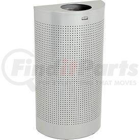 FGSH12EPLSM by RUBBERMAID - Rubbermaid&#174; Silhouette Steel Half Round Trash Can W/Plastic Liner, 62 Gallon, Silver Metallic