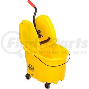 FG757788YEL by RUBBERMAID - Rubbermaid WaveBrake&#174; 2.0 Mop Bucket & Wringer Combo w/Down Press, 35 Qt. FG757788YEL