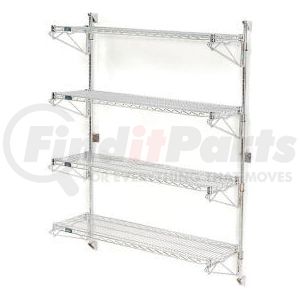 B1137148GZ by GLOBAL INDUSTRIAL - Nexel&#174; Poly-Green&#174; Wall Mount Wire Shelving - 54"W x 24"D x 63"H 4-Shelf Starter