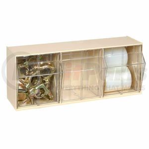 QTB303IV by QUANTUM STORAGE SYSTEMS - Quantum Tip Out Storage Bin QTB303 - 3 Compartments Ivory