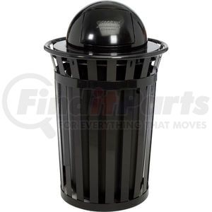 261944BK by GLOBAL INDUSTRIAL - Global Industrial&#153; Outdoor Steel Slatted Trash Can With Dome Lid, 36 Gallon, Black