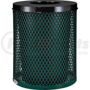 261924GN by GLOBAL INDUSTRIAL - Global Industrial&#153; Outdoor Diamond Steel Trash Can With Flat Lid, 36 Gallon, Green