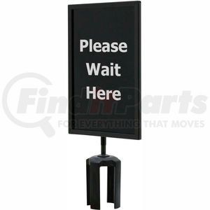 QWAYSIGN-7" X 11"-PLEASE WAIT HERE (ONE SIDE) by LAWERENCE METAL - Queueway Acrylic Sign, Double Sided, "Please Wait Here", 7"Wx11"H, Black/White