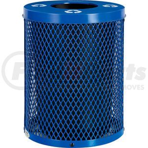 261958BL by GLOBAL INDUSTRIAL - Global Industrial™ Mesh Recycling Can w/Flat Lid, 32 Gallon, Blue