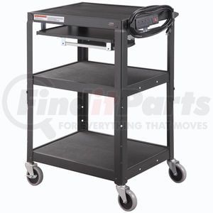 334541BK by GLOBAL INDUSTRIAL - Global Industrial® Steel Mobile Workstation Cart with Slide out keyboard & Mouse Shelf - Black