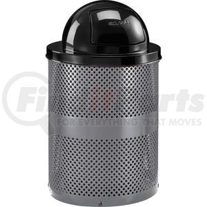 261949GY by GLOBAL INDUSTRIAL - Global Industrial™ Outdoor Perforated Steel Trash Can With Dome Lid, 36 Gallon, Gray