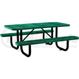 694553GN by GLOBAL INDUSTRIAL - Global Industrial&#153; 6 ft. Rectangular Outdoor Steel Picnic Table, Perforated Metal, Green