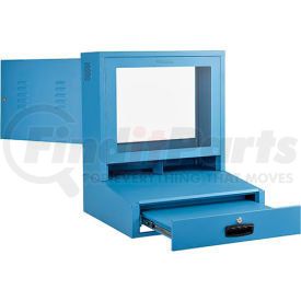 239114BL by GLOBAL INDUSTRIAL - Global Industrial&#8482; LCD Counter Top Security Computer Cabinet, Blue