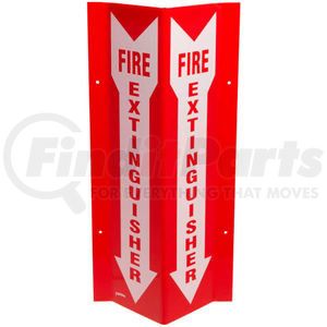 SP818V by BRADY - Brady&#174; SP818V Fire Extinguisher "V" Sign, 2 Sided, Tall, Acrylic, 8-1/2"W x 18"H