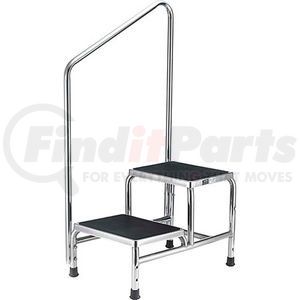 436961HR by GLOBAL INDUSTRIAL - Global Industrial™ Chrome Two-Step Foot Stool With Handrail