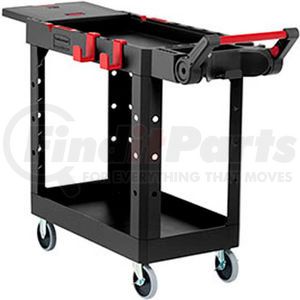 1997206 by RUBBERMAID - Rubbermaid&#174; Heavy Duty Small Adaptable Utility Cart, 2 Shelf, 46-1/2"Lx17-3/4"W, Black
