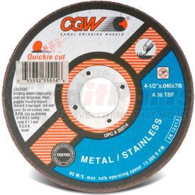 35516 by CGW ABRASIVE - CGW Abrasives 35516 Cut-Off Wheel 5" x 7/8" 36 Grit Type 1 Zirconia Aluminium Oxide