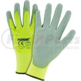 HVY713SUTS/2XL by PIP INDUSTRIES - Touch Screen Hi Vis Yellow Nylon Shell Coated Gloves, Gray PU Palm Coat, 2XL