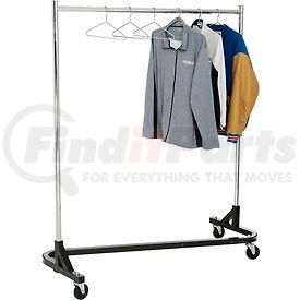 RZK/7 by AMKO DISPLAYS LLC. - Rolling Z Rack - Heavy Duty Square Tubing (RZ/1) - Chrome Upright & Hangrail - Black Base