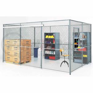 603309A by GLOBAL INDUSTRIAL - Global Industrial™ Wire Mesh Partition Security Room 30x20x10 without Roof - 4 Sides w/ Window