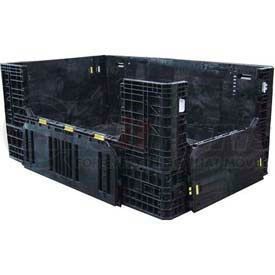 HDR7848-34 by LEWIS-BINS.COM - ORBIS HDR7848-34 BulkPak Folding Bulk Shipping Container - 78"L x 48"W x 34"H, 1500 Lb. Cap. Black