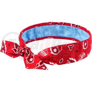 12563 by ERGODYNE - Ergodyne Chill-Its&#174; Evap. Cooling Bandana w/ Built-In Cooling Towel, Tie, Red Western, 12563