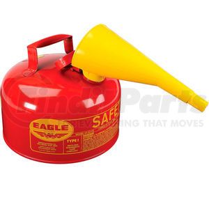 UI-20-FS by JUSTRITE - Eagle Type I Safety Can - 2 Gallon with Funnel - Red, UI-20-FS