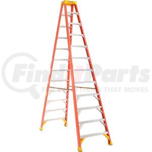 T6212 by WERNER - Werner 12' Dual Access Fiberglass Step Ladder 300 lb. Cap - T6212
