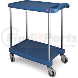 MY1627-24BU by METRO - Metro myCart&#153; Utility Cart With Chrome Posts, 2 Shelf, 31-1/2"Lx18-5/16"W, Blue