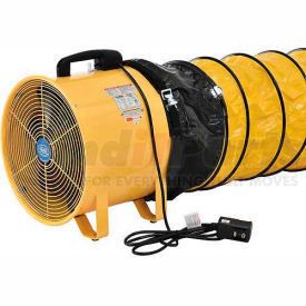 246432 by GLOBAL INDUSTRIAL - Global Industrial&#8482; 12" Portable Ventilation Fan with 32' Flexible Duct - 1640 CFM - 3/8 HP