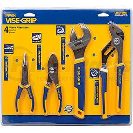 2078705 by IRWIN - 4 Pc. Pro-Pliers Set-Long Nose-Slip Joint, Adjustable Wrench, Groove Joint