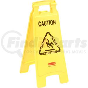 FG611200YEL by RUBBERMAID - Rubbermaid&#174; 6112 Floor Sign 2 Sided Multi-Lingual - Caution