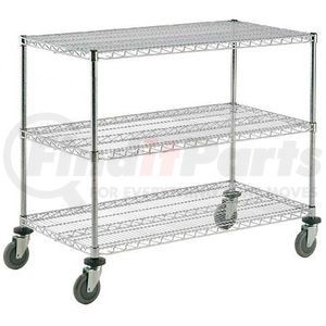 188693 by GLOBAL INDUSTRIAL - Nexel&#174; Adjustable Chrome Wire Shelf Cart 60x24 3 Shelves 800 Lb. Capacity