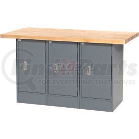 239154 by GLOBAL INDUSTRIAL - Global Industrial&#153; 60"W x 30"D Maple Top 3 Cabinet Workbench