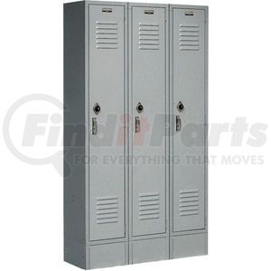 Global Industrial 652165GY Padlock Global Industrial Paramount® Single Tier 3 Door Locker, 12"Wx18"Dx60"H, Gray,