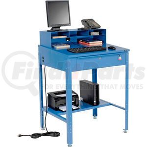 Global Industrial 254635 Shop Desk Global Industrial Shop Desk - Pigeonhole Riser 34-1/2"W x 30"D x 38"H Sloped Surface